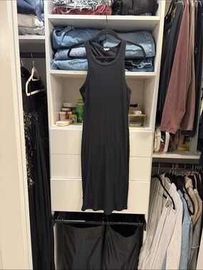 Cotton On Black Sleeveless Ribbed Midi Dress